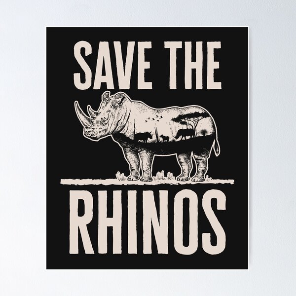 Save the Rhinos Rhino Rhinoceros Lover