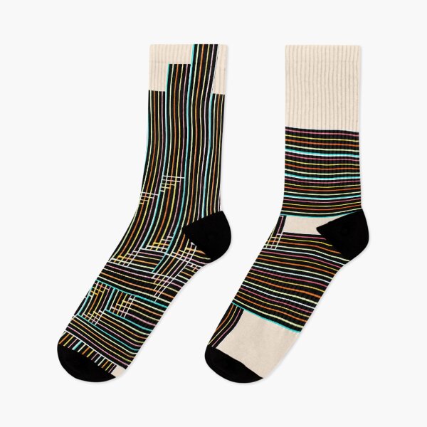 Item preview, Multyplied parallel and perpendicular hand-drawn color pen lines in beige "Geometric Works" designed and sold by Istvan Ocztos.
