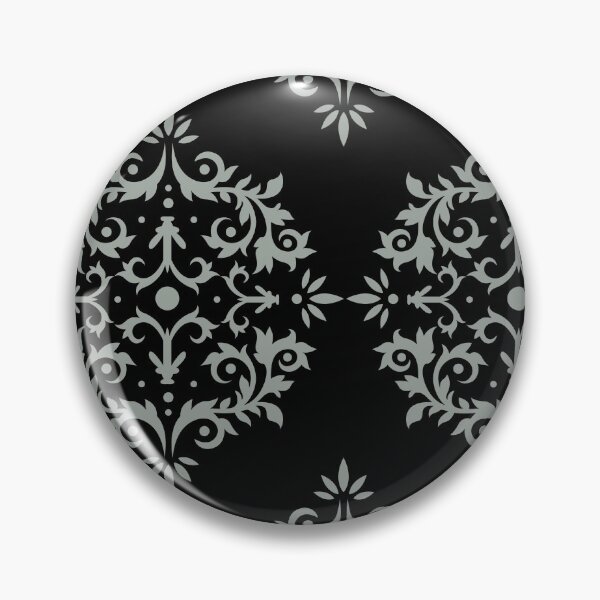 Item preview, Black and Gray Simple Damask Scroll Pattern Pairs DE 2022 Trending Color Casting Shadow DE6291 designed and sold by ColorOfTheYears.