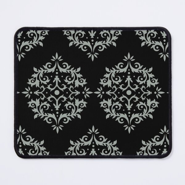 Item preview, Black and Gray Simple Damask Scroll Pattern Pairs DE 2022 Trending Color Casting Shadow DE6291 designed and sold by ColorOfTheYears.