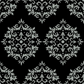 Vorschaubild zum Design Black and Gray Simple Damask Scroll Pattern Pairs DE 2022 Trending Color Casting Shadow DE6291 von ColorOfTheYears