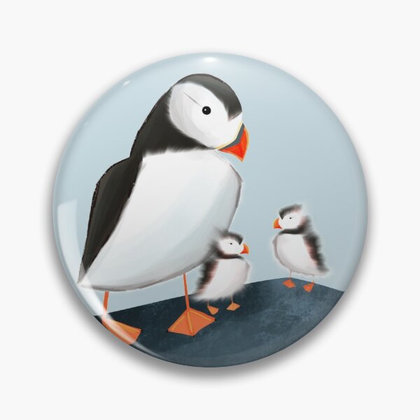 Item preview, Puffin and Pufflings (Blue Background) designed and sold by zyrapaint.