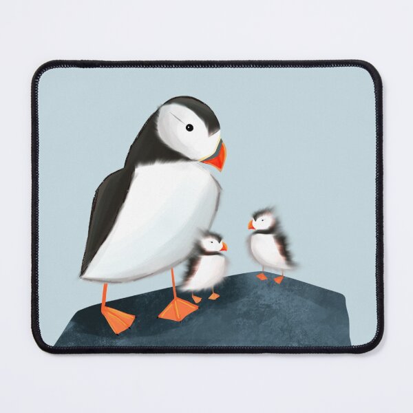 Item preview, Puffin and Pufflings (Blue Background) designed and sold by zyrapaint.