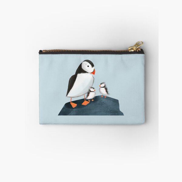 Item preview, Puffin and Pufflings (Blue Background) designed and sold by zyrapaint.