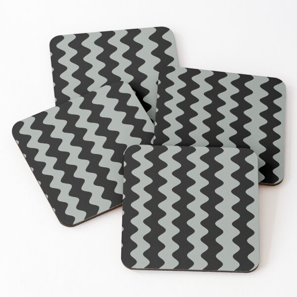 Item preview, Gray and White Wavy Ripple Stripe Pattern Pairs DE 2022 Trending Color Casting Shadow DE6291 designed and sold by ColorOfTheYears.