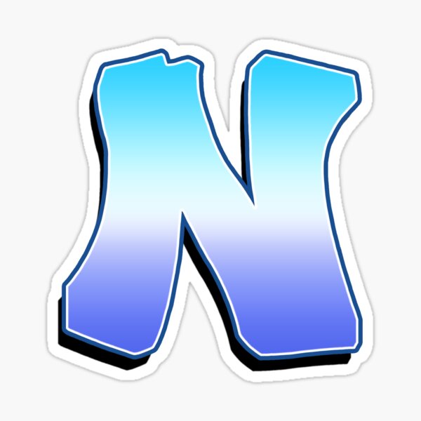 Letter N - Purple / Blue Sticker