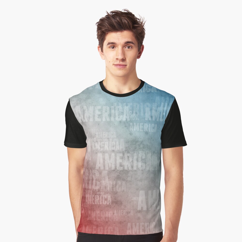 Patriotic America Text Graphic Graphic T-Shirt