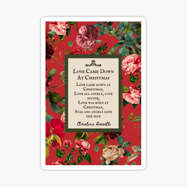 Item preview, Love Came Down at Christmas, Christina Rossetti, Poem, Love Poetry, Romantic Gift for Her, vintage flowers designed and sold by CultandObscure.