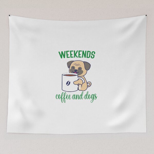Item preview, funny dogs, weekends coffee and dogs, T-shirt for dog parents, new dog gift, coffee and dogs T-shirt designed and sold by STORHAMIDO.