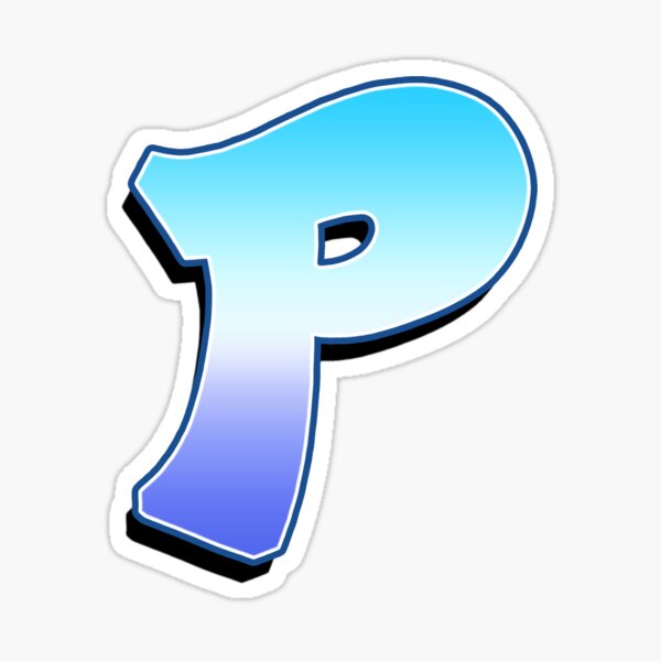 Letter P - Purple / Blue Sticker