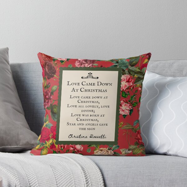 Artikelvorschau, Liebe kam zu Weihnachten, Christina Rossetti, Gedicht, Liebespoesie, romantisches Geschenk für sie, Vintage-Blumen entworfen und verkauft von CultandObscure.