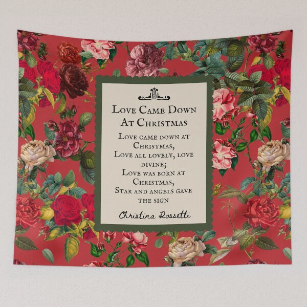 Item preview, Love Came Down at Christmas, Christina Rossetti, Poem, Love Poetry, Romantic Gift for Her, vintage flowers designed and sold by CultandObscure.