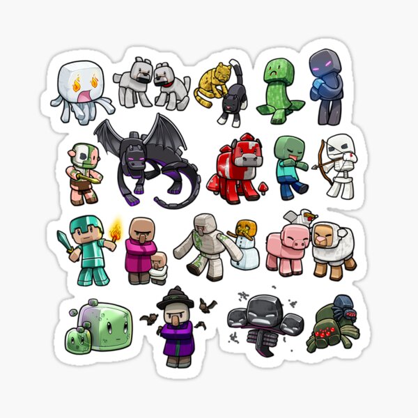 "Minecraft Cartoons Collection" Sticker by ddkart Redbubble