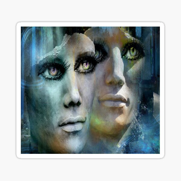 two faces Sticker
