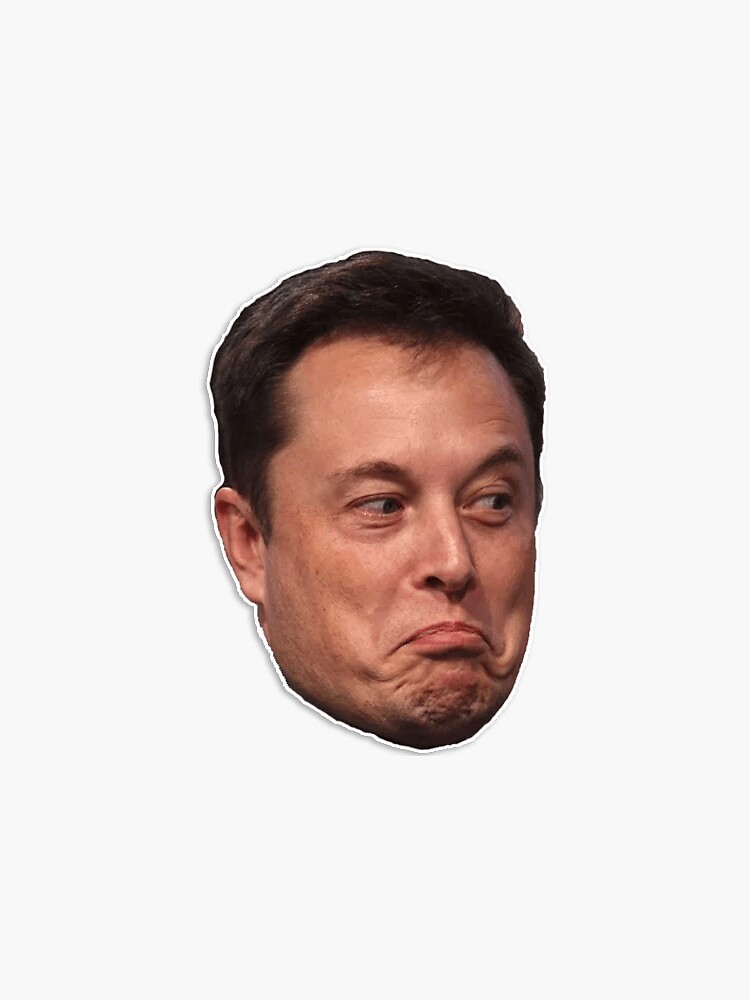"Elon Musk Funny Face" Sticker for Sale by Artsy-Craft | Redbubble