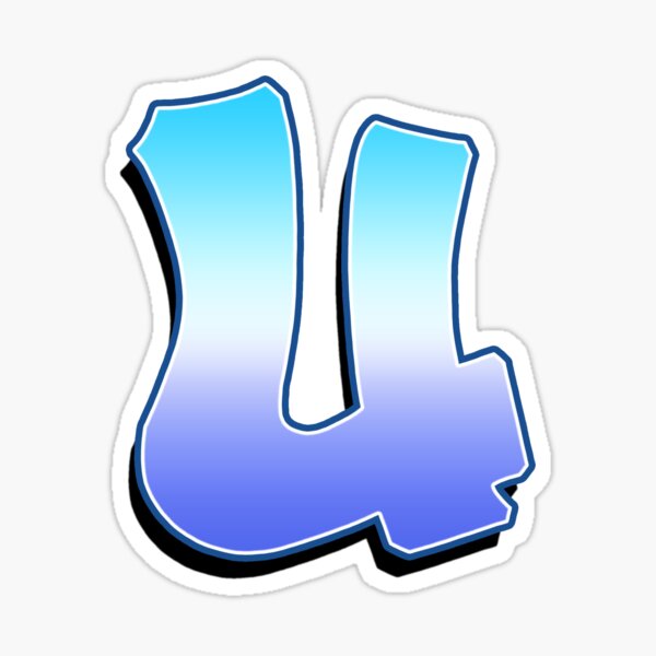 Letter U - Purple / Blue Sticker