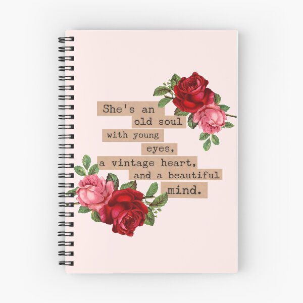 Item preview, She’s an Old Soul Vintage Aesthetic Quote and Roses  designed and sold by Pinkmagenta.