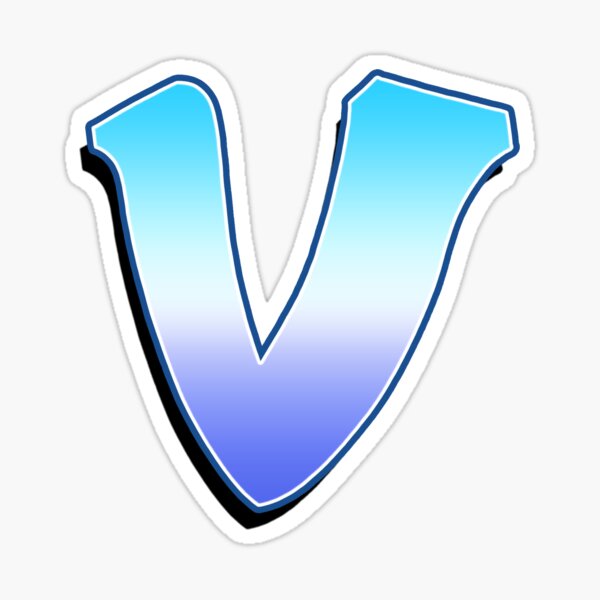 Letter V - Purple / Blue Sticker