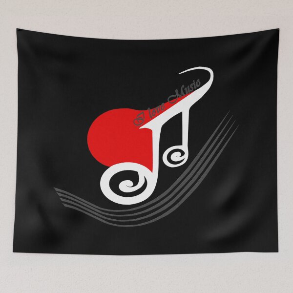 Item preview, I Love Music, music notes, hearts, music shirts, music designs women designed and sold by Kirei-Lily.