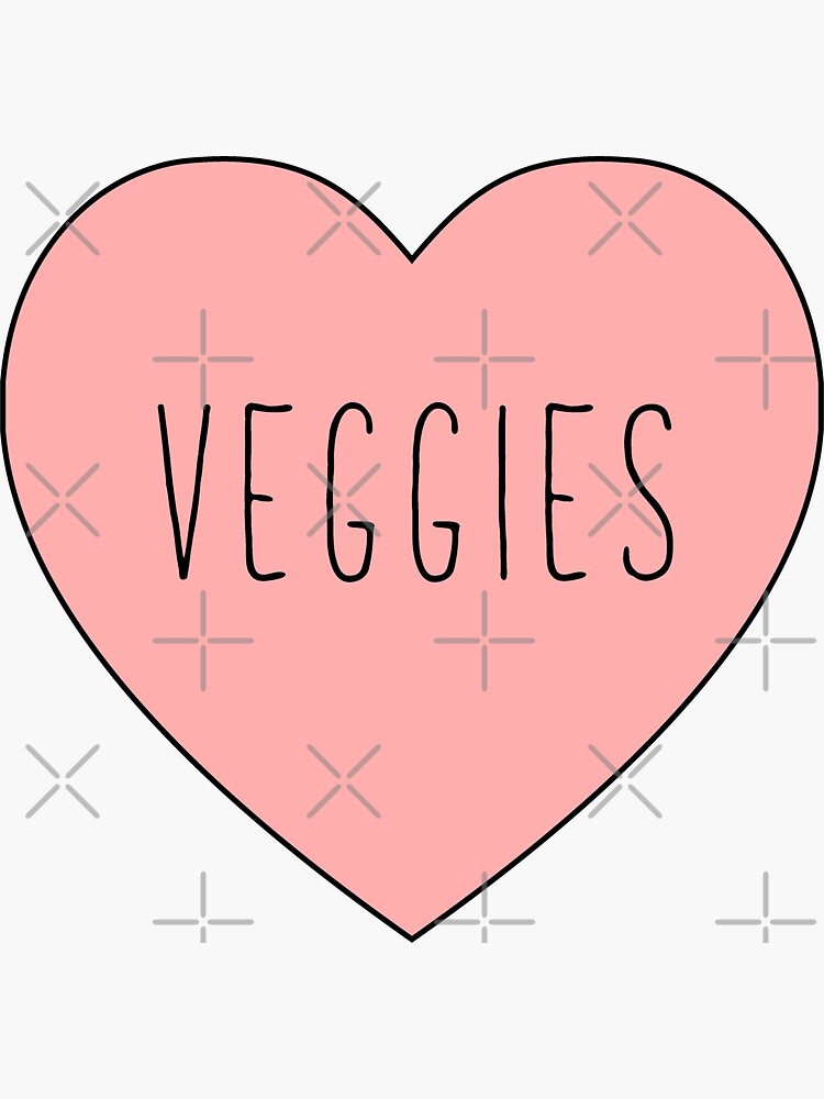 I Love Veggies Heart | Black Variant by thepinecones