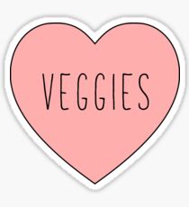 I Love Veggies Heart | Black Variant Sticker