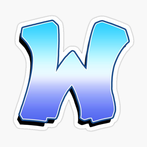 Letter W - Purple / Blue Sticker
