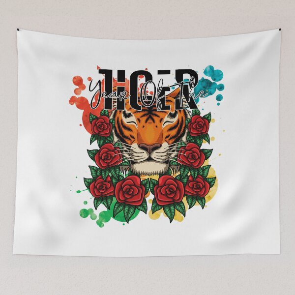 Item preview, Year Of The Tiger - Tiger Roses Paint Splash Design designed and sold by onjcdesign.