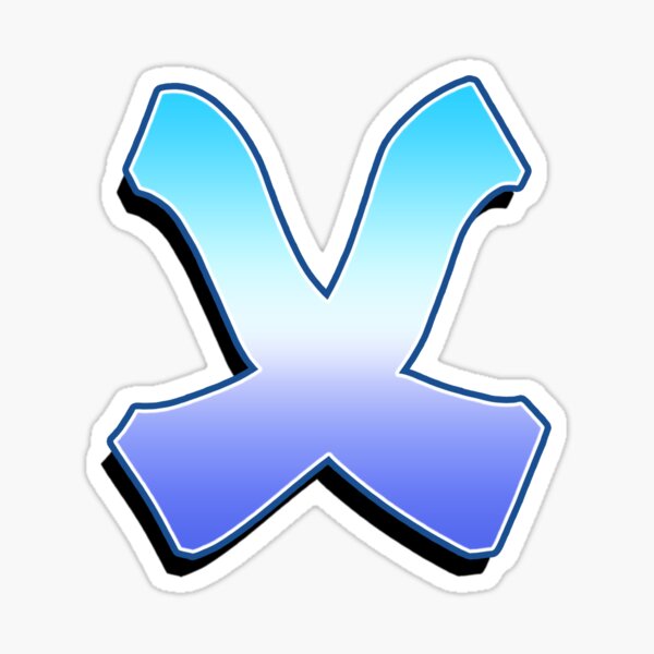 Letter X - Purple / Blue Sticker
