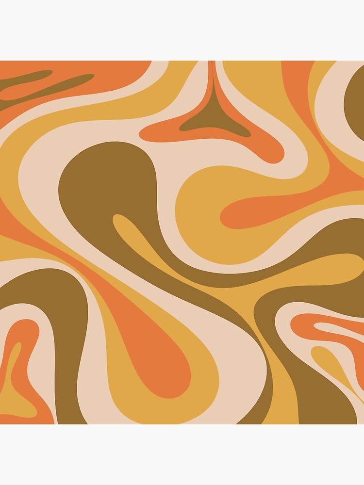 アート・デザイン・音楽 yellowkorner FORMENTO & FORMENTO Mod Swirl Retro Abstract 60s 70s Pattern Brown Mustard Orange