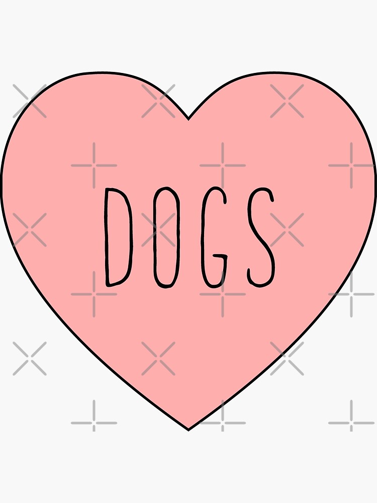 Thumbnail 3 of 3, Sticker, I Love Dogs Heart | Dog designed and sold by thepinecones.