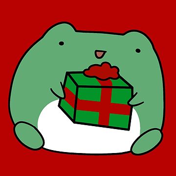 Frog Holding a Gift Sticker for Sale by SaradaBoru