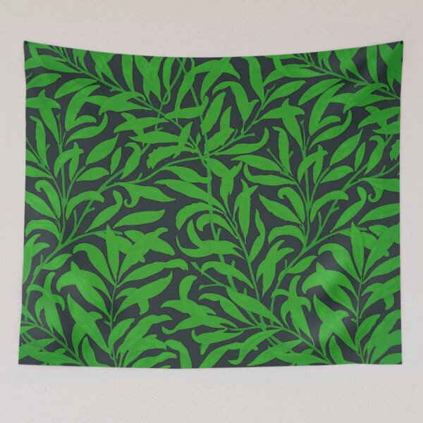 Item preview, Nature bright green black leaves pattern designed and sold by fowons.