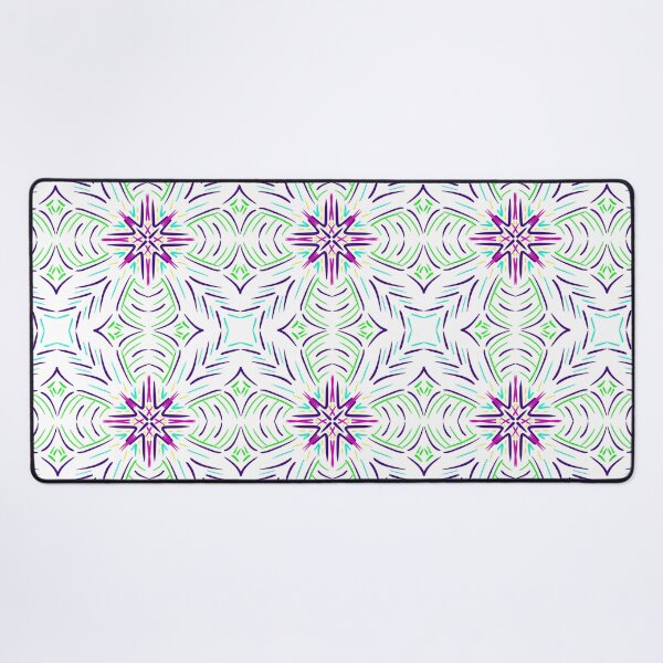 Abstract flower cross star Desk Mat