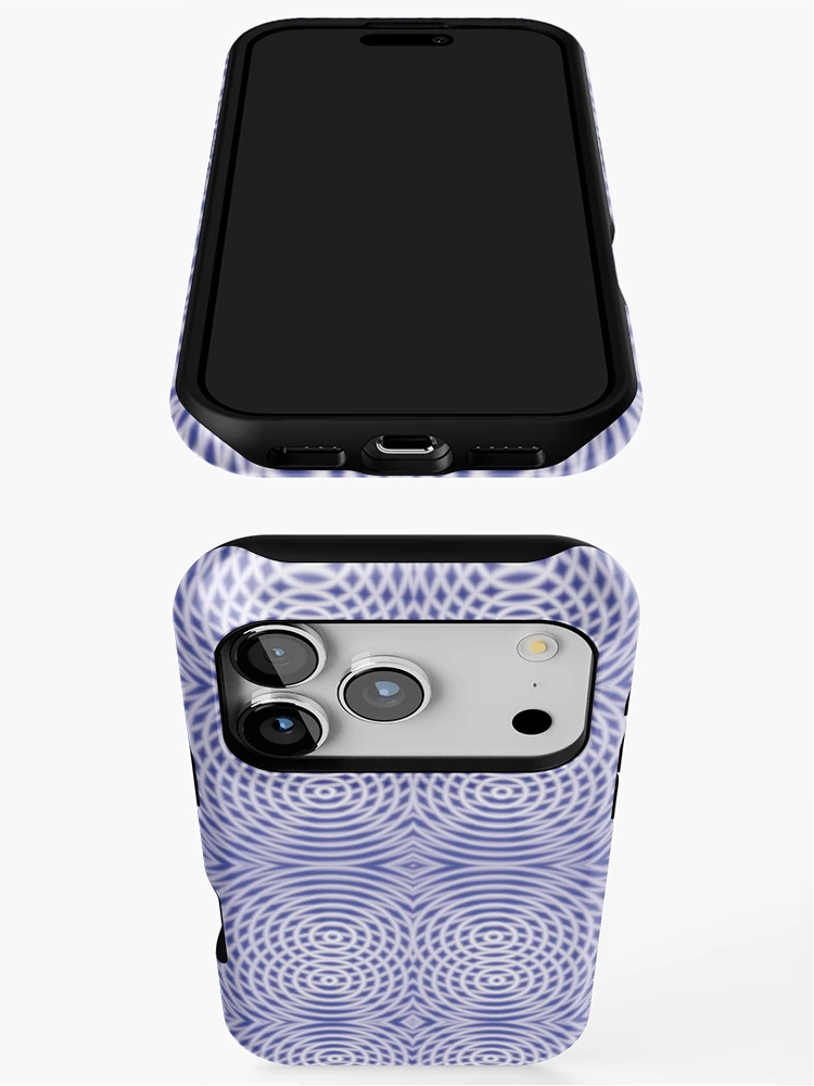 Thumbnail 3 of 4, iPhone Case, Blue Rings Pattern designed and sold by xorbah.