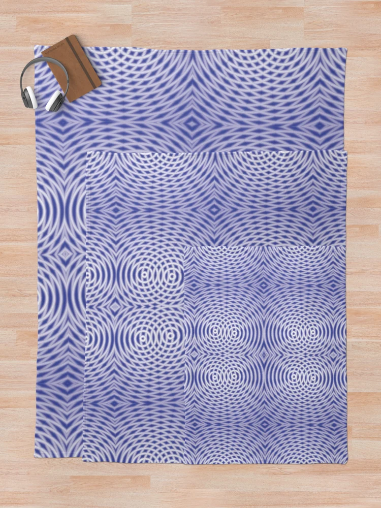 Thumbnail 5 of 6, Throw Blanket, Blue Rings Pattern designed and sold by xorbah.