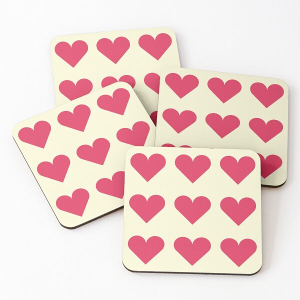 Item preview, Large RASPBERRY PINK & CREAM LOVE HEARTS designed and sold by RachelMacht.