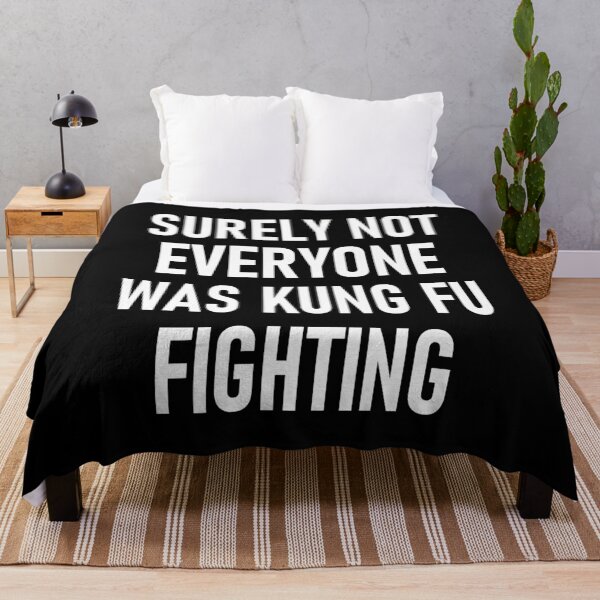 Item preview, Surely Not Everyone Was Kung Fu Fighting Funny Tee Shirt Cute Letter - Black designed and sold by ShumShumShop.