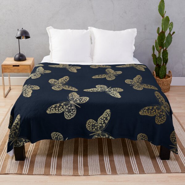Item preview, Amazonian Exotic Butterfly Art on Navy and Gold designed and sold by meggydesigns.