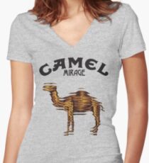Camel Mirage Band Women's Fitted V-Neck T-Shirt