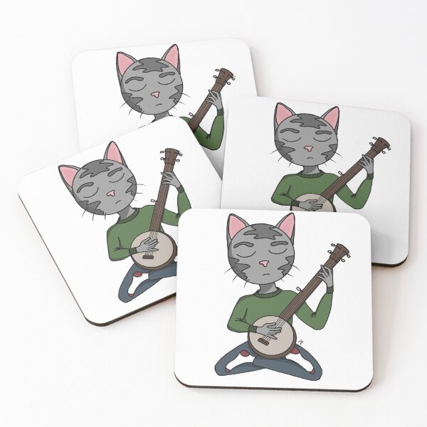 Item preview, banjo cat designed and sold by Artwork by Mallory.