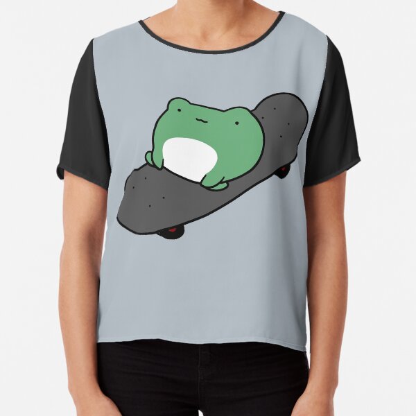 Skateboarding Frog Chiffon Top