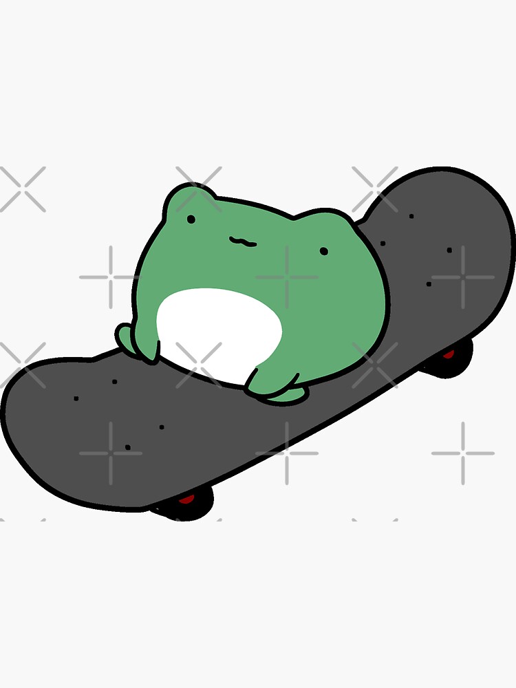 Skateboarding Frog' Sticker