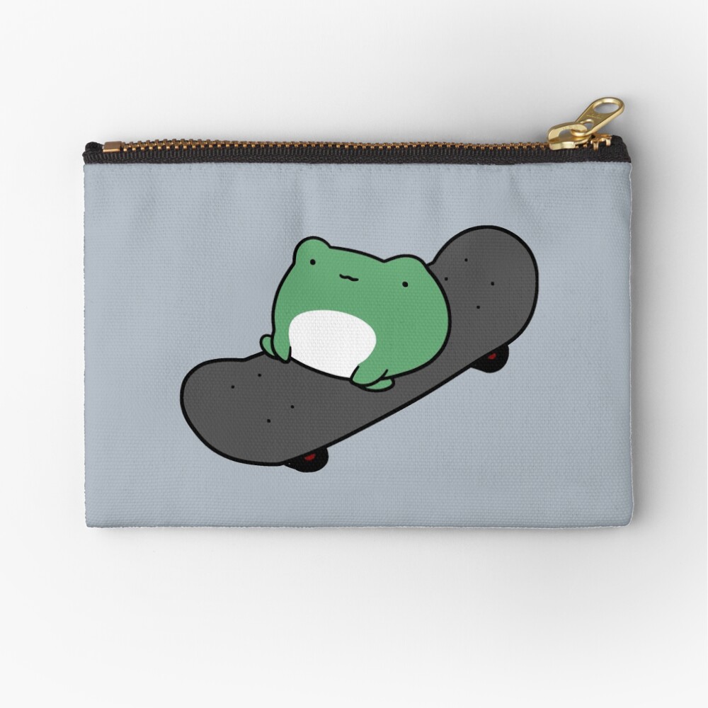 Skateboarding Frog Zipper Pouch
