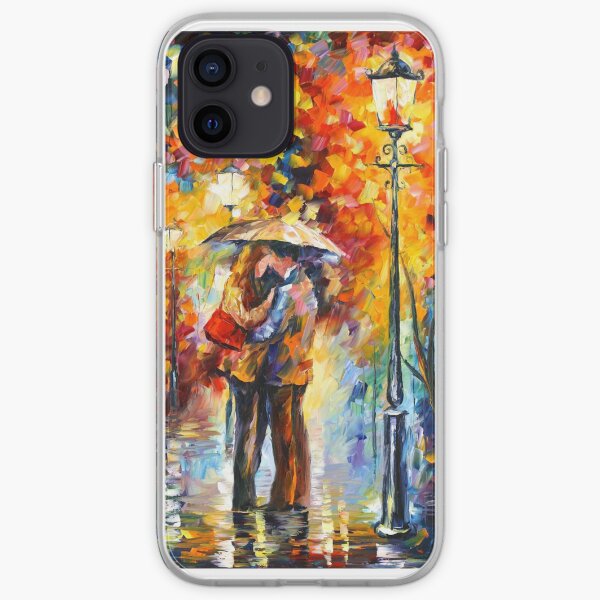KISS UNDER THE RAIN - Leonid Afremov iPhone Soft Case
