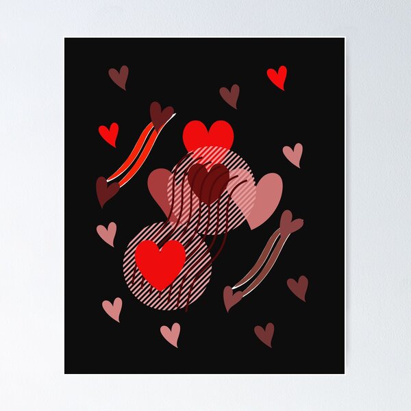 Item preview, Shades of Red Hearts Abstract Art designed and sold by marvacousins246.