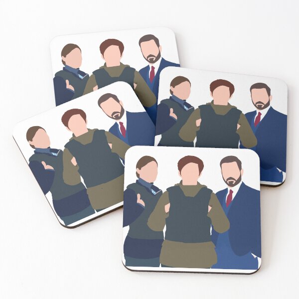 Item preview, Illustration of the characters Joanne Davidson, Kate Fleming and Steve Arnott from the TV show Line of Duty designed and sold by CrimeDesigns.