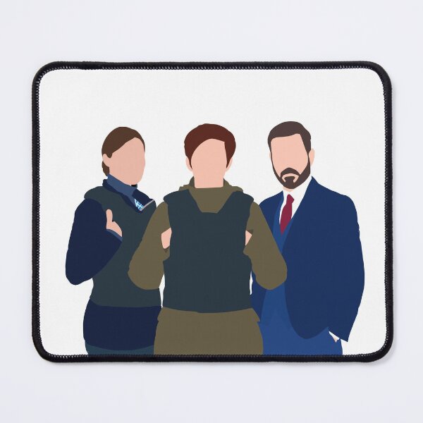 Item preview, Illustration of the characters Joanne Davidson, Kate Fleming and Steve Arnott from the TV show Line of Duty designed and sold by CrimeDesigns.
