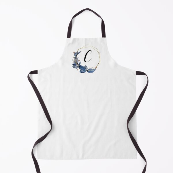 Item preview, Gold Frame Monogram with Blue Leaves | Monogram Letter C designed and sold by JustSeasons.