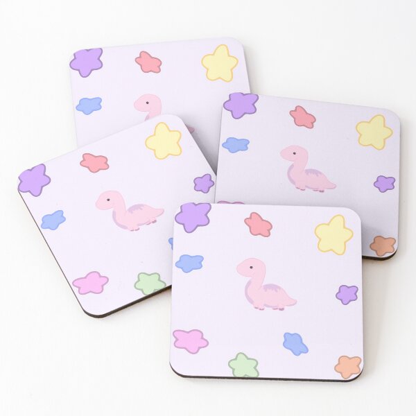 Item preview, Kawaii Dinosaur in Space with Pastel Stars designed and sold by hannahvira.