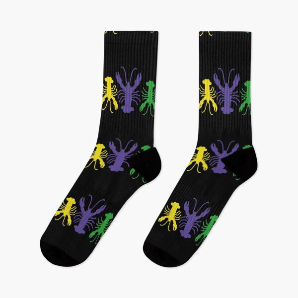 Item preview, Mardi Gras Crawfish 2022 Striped Costume Socks Carnival Fat Tuesdays Beads Nola New Orleans Fleur De Lis Parade  designed and sold by NOorYES.